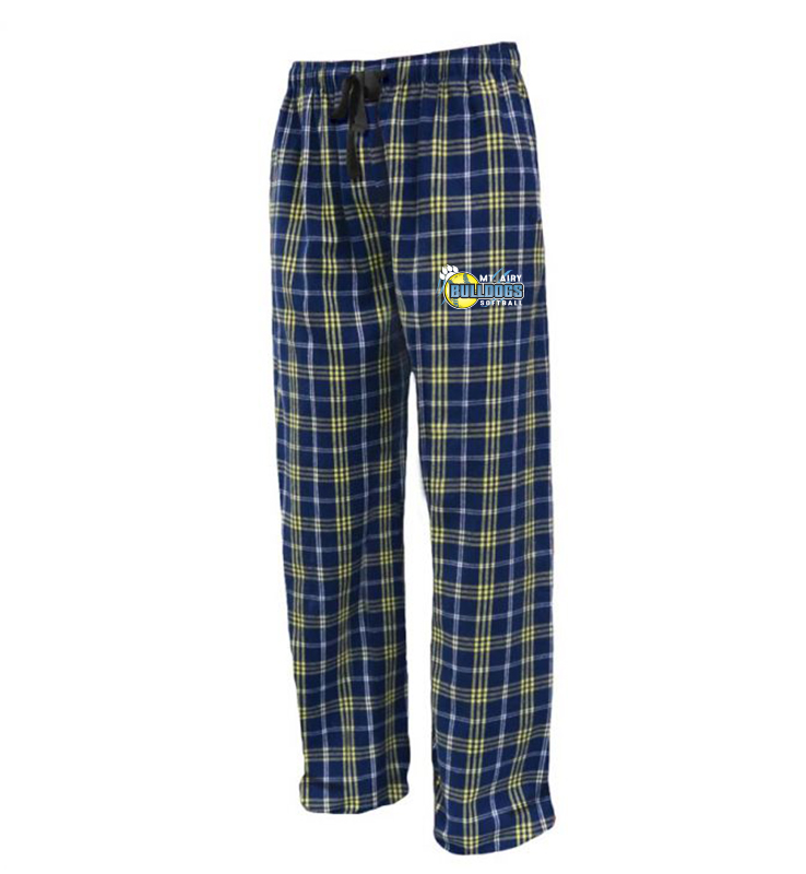 MT AIRY BULL DOGS SOFTBALL FLANNEL PANTS - NAVY AND GOLD