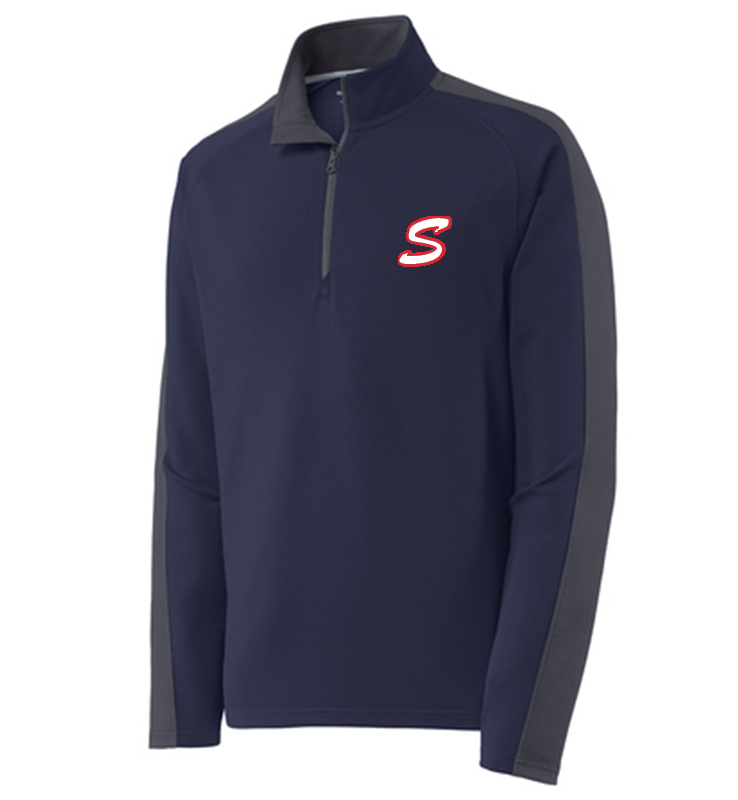 Sykesville Sport-Wick Textured Colorblock 1/4-Zip Pullover