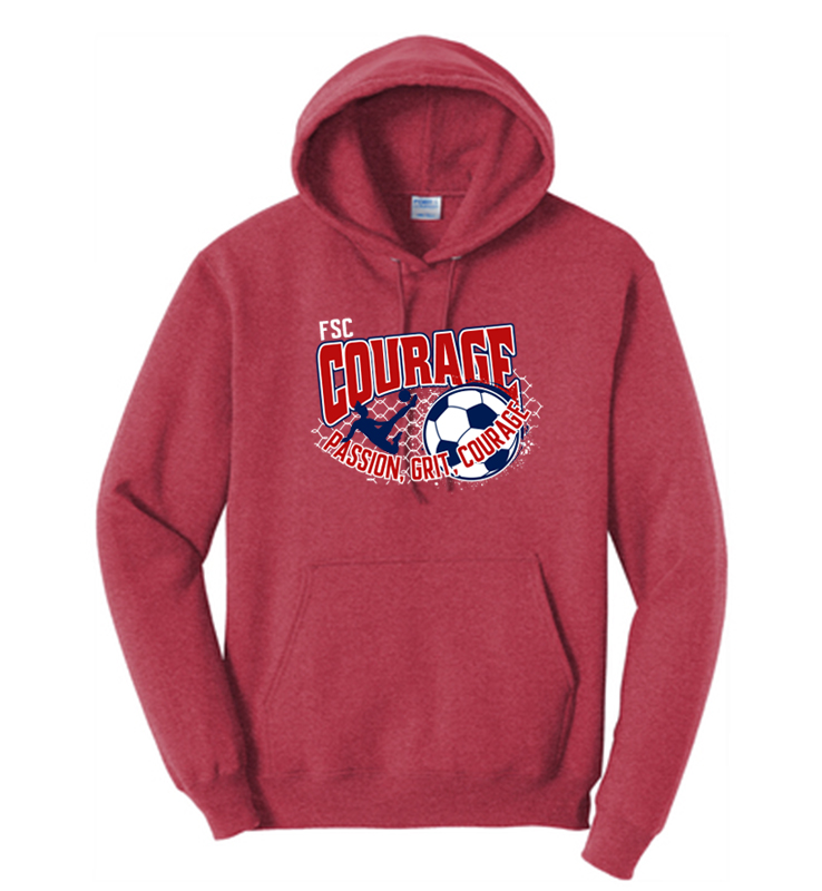 FSC COURAGE RED HEATHERED HOODIE