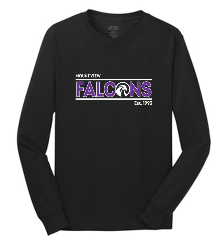Mount View Falcons Long Sleeve T-Shirt Black