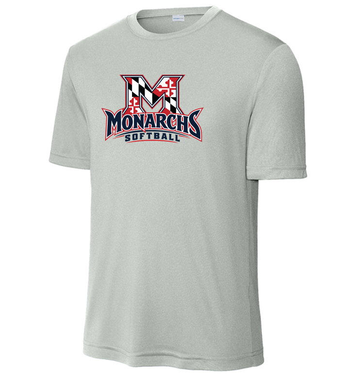 MONARCHS SOFTBALL SILVER PERFORMANCE TEE