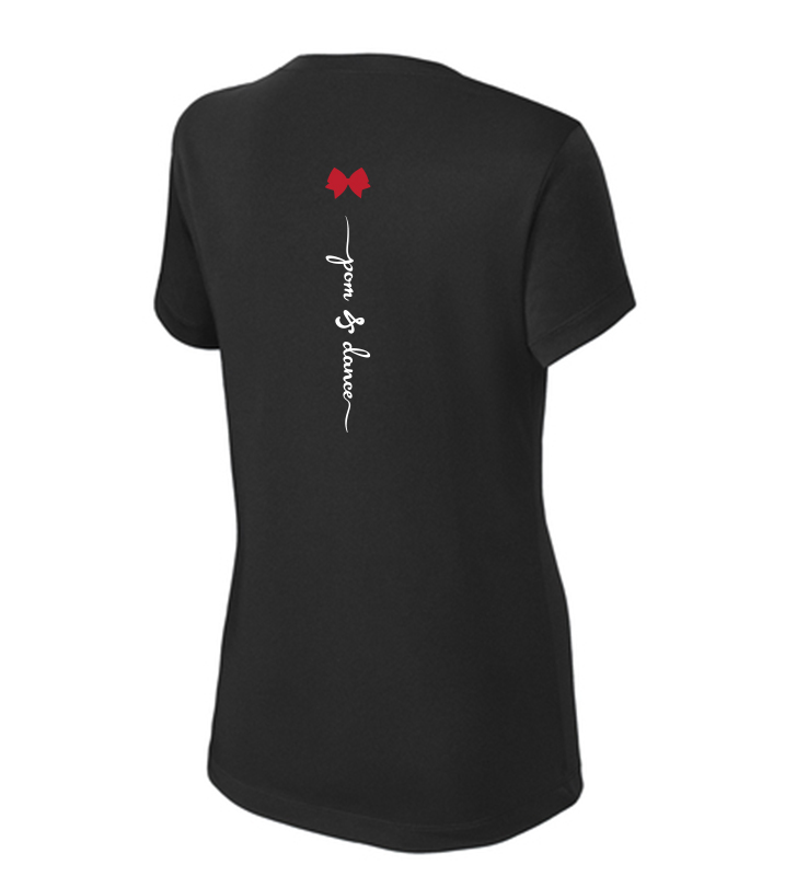 LANCERS BLACK GLITTER POM PERFORMANCE TEE