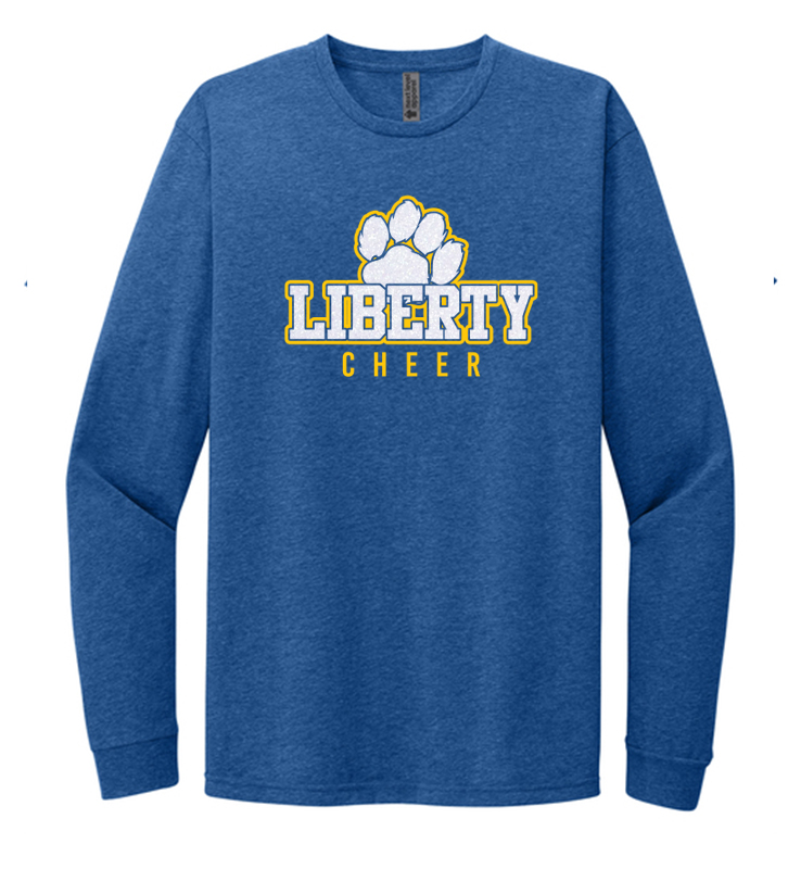 LIBERTY CHEER GLITTER ROYAL CVC LONG SLEEVE