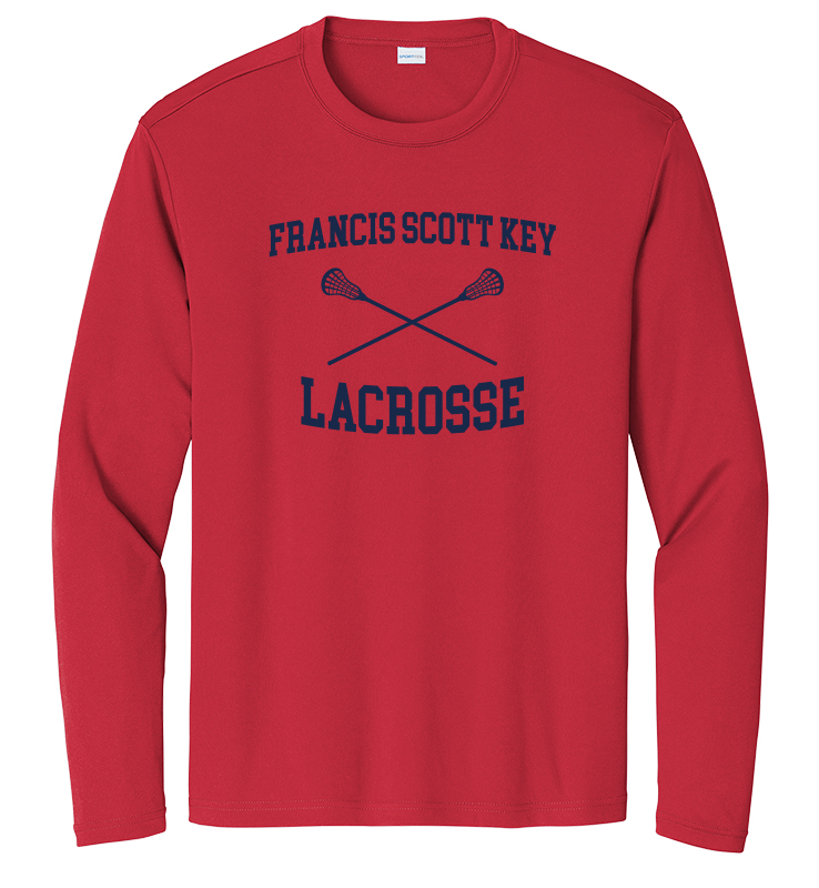 FSK LACROSSE STICKS RED PERFORMANCE LONG SLEEVE
