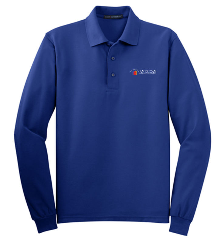 ACM Port Authority Silk Touch Long Sleeve Polo