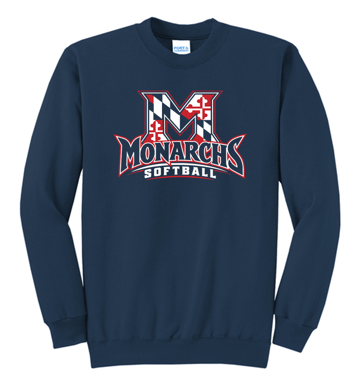 MONARCHS SOFTBALL NAVY CREWNECK
