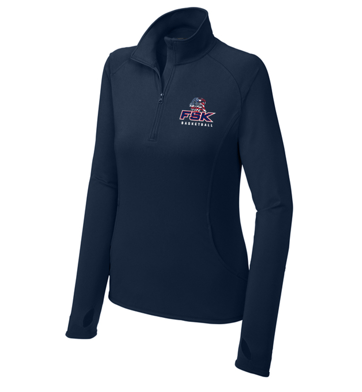 FSK BASKETBALL CHARCOAL LADIES STRETCH 1/4 ZIP
