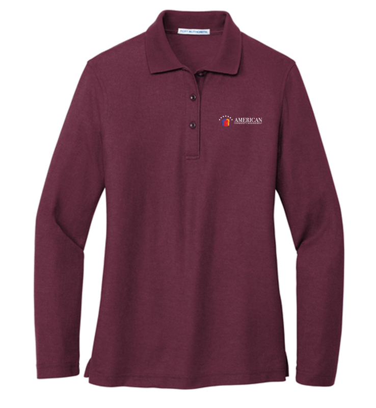 ACM Port Authority Women's Silk Touch Long Sleeve Polo