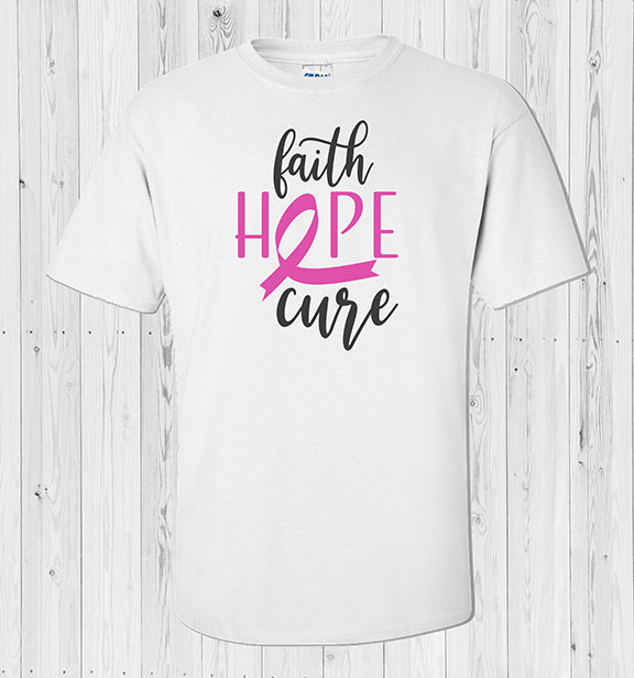 Faith Hope Cure Cancer Awareness Pink