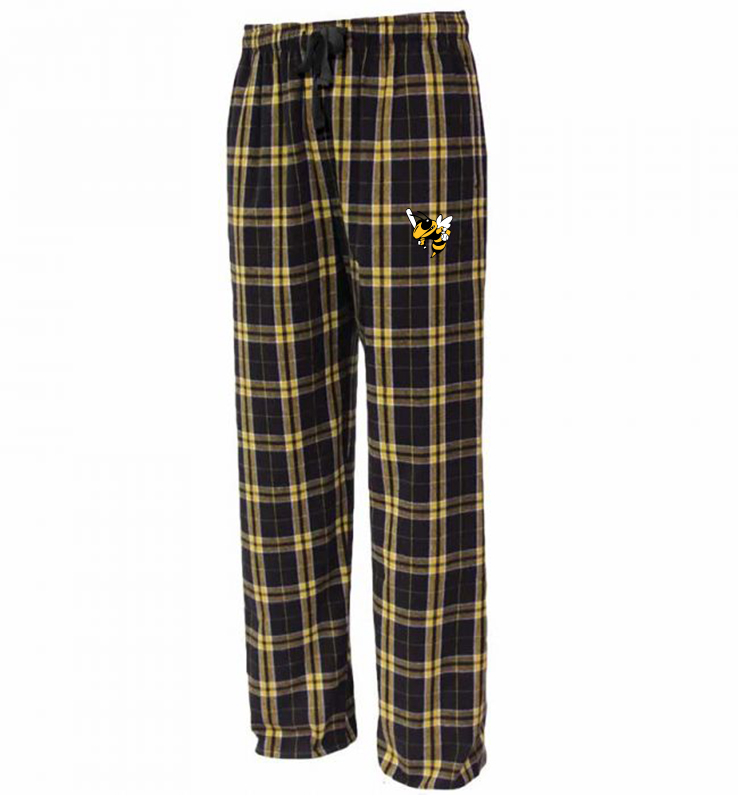 STING BLACK AND GOLD FLANNEL PANTS