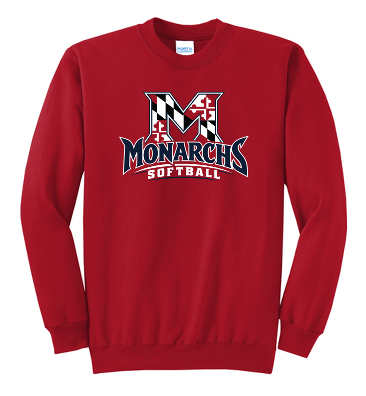 MONARCHS SOFTBALL RED CREWNECK