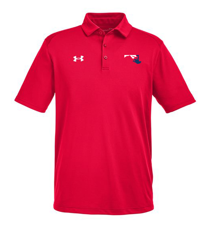MSWA COACHES MENS RED UA TECH POLO