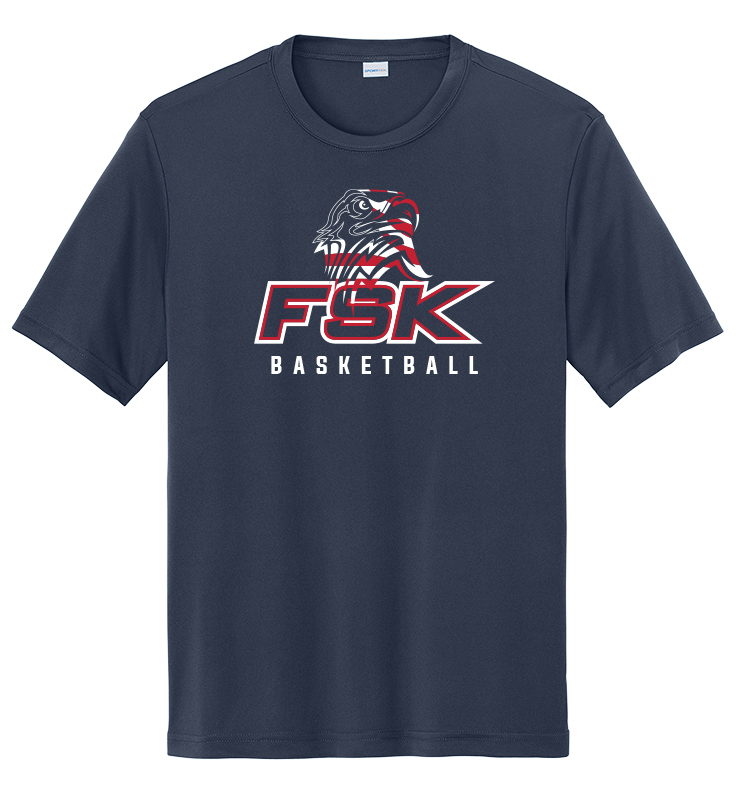 FSK BASKETBALL NAVY PERFORMANCE TEE