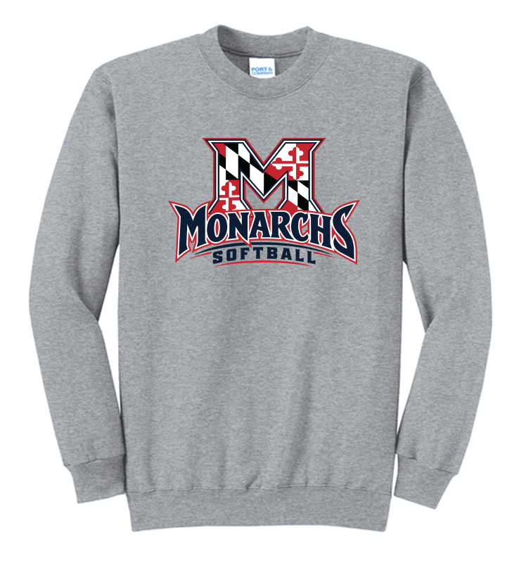 MONARCHS SOFTBALL ATHLETIC HEATHER CREWNECK