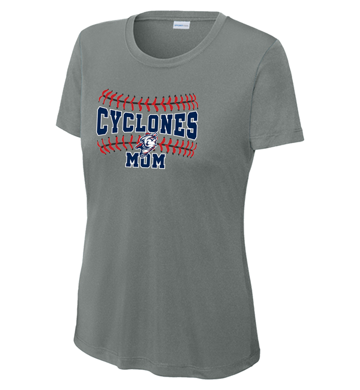 CYCLONES MOM GREY CONCRETE LADIES PERFORMANCE TEE