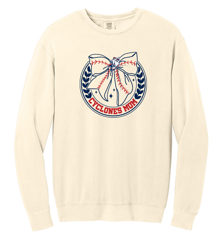 CYCLONES MOM COMFORT COLORS IVORY LIGHT WEIGHT CREWNECK