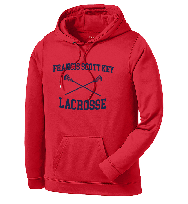 FSK LACROSSE STICKS RED PERFORMANCE HOODIE
