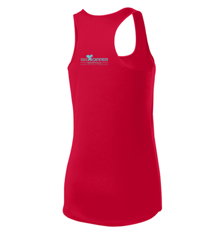 DEVENS DEALS LADIES PERFORMANCE RACER BACK TANK RED
