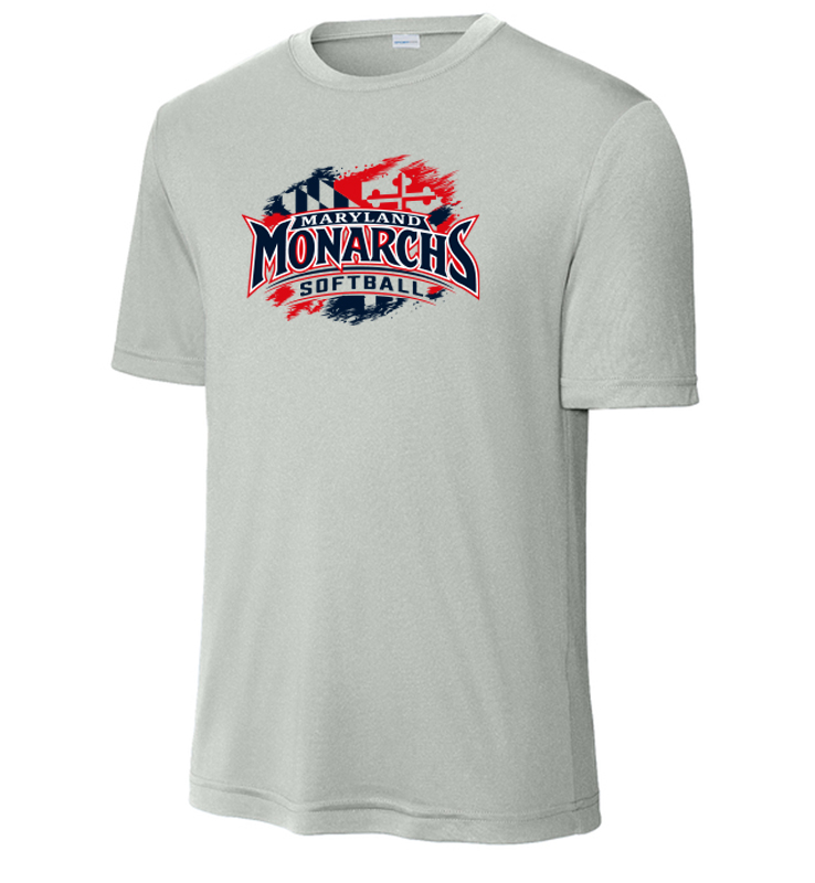 MONARCHS SOFTBALL SILVER PERFORMANCE TEE