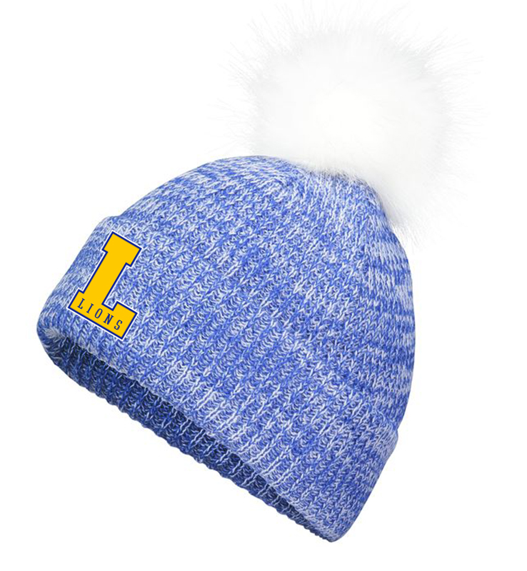 LIBERTY ATHLETIC BOOSTERS FAUX FUR POM BEANIE