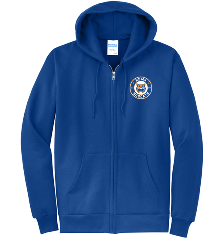 BOBCATS STAFF TRUE ROYAL ZIP UP HOODIE
