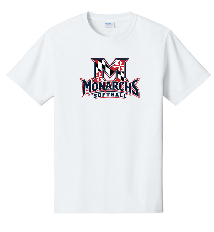 MONARCHS SOFTBALL WHITE COTTON TEE