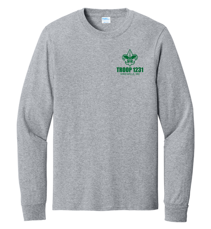 TROOP 1231 ATHLETIC HEATHER COTTON LONG SLEEVE