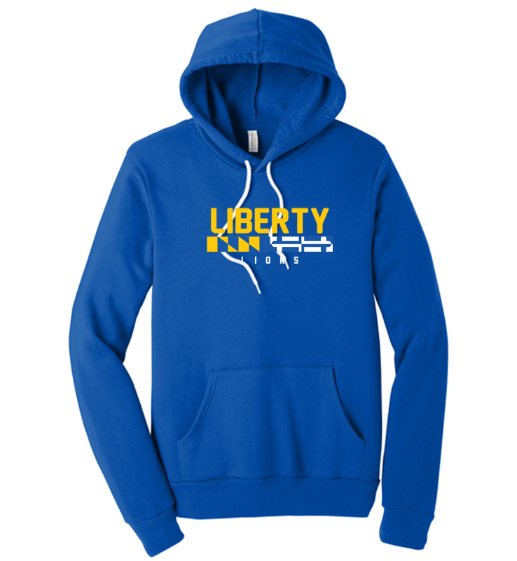 LIBERTY ATHLETIC BOOSTERS ROYAL SPONGE FLEECE HOODIE