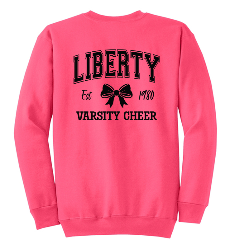 REQUIRED VARSITY LIBERTY CHEER PINK CREW NECK
