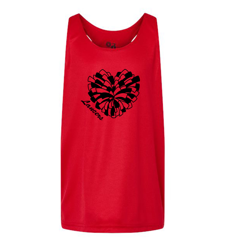 LANCERS RED GLITTER POM TANK