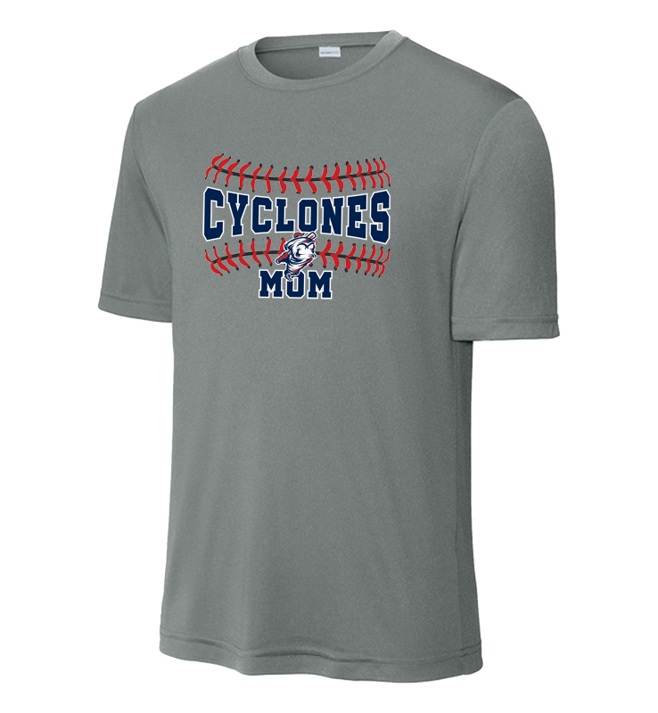 CYCLONES MOM GREY CONCRETE PERFORMANCE TEE