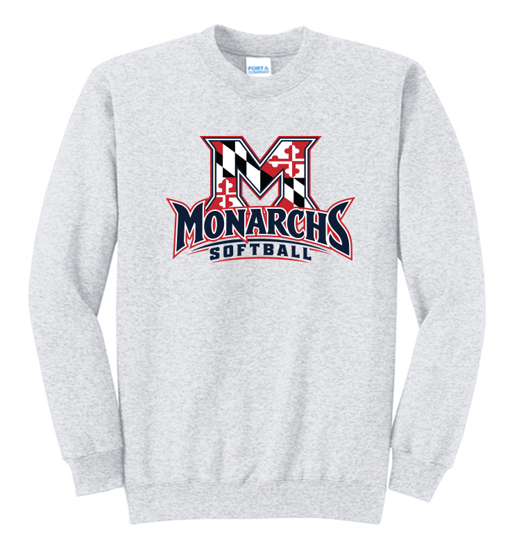 MONARCHS SOFTBALL ASH CREWNECK