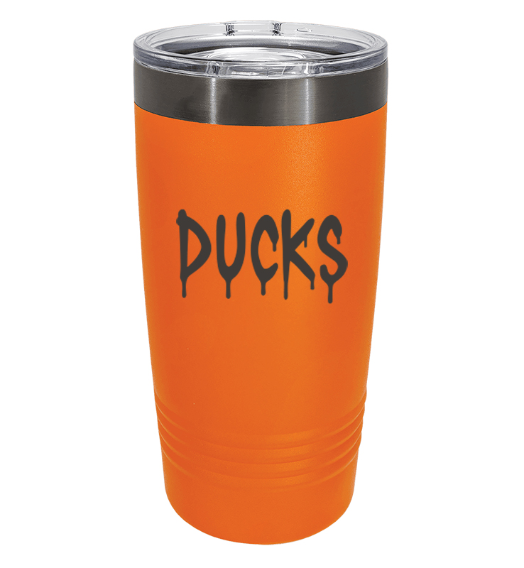 DIAMOND DUCKS ORANGE GHOST BLACK 20 OUNCE TUMBLER