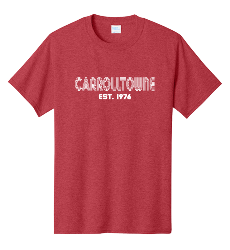 CARROLLTOWNE VINTAGE HEATHER RED WHITE TEE