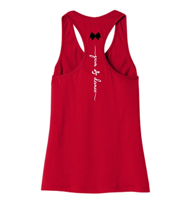 LANCERS RED GLITTER POM TANK