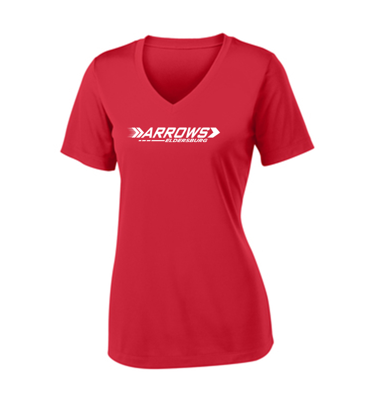 ARROWS LADIES V NECK PERFORMANCE TEE