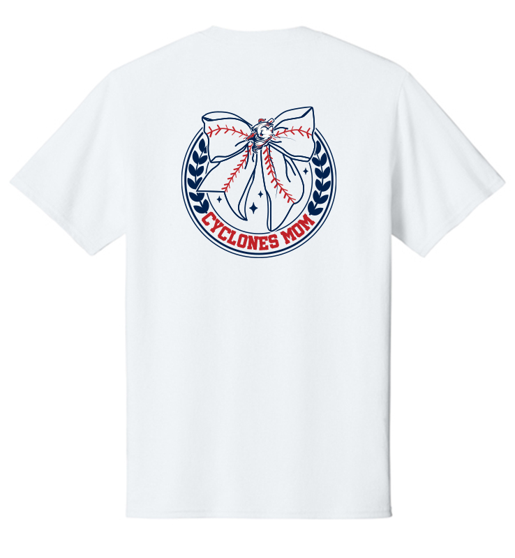 CYCLONES MOM WHITE COTTON TEE