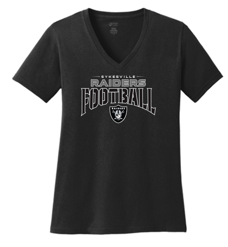 SYKESVILLE RAIDERS FOOTBALL LADIES V-NECK