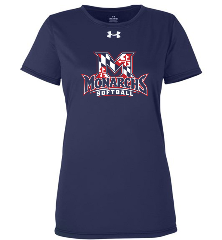 MONARCHS SOFTBALL NAVY UA LADIES TEE