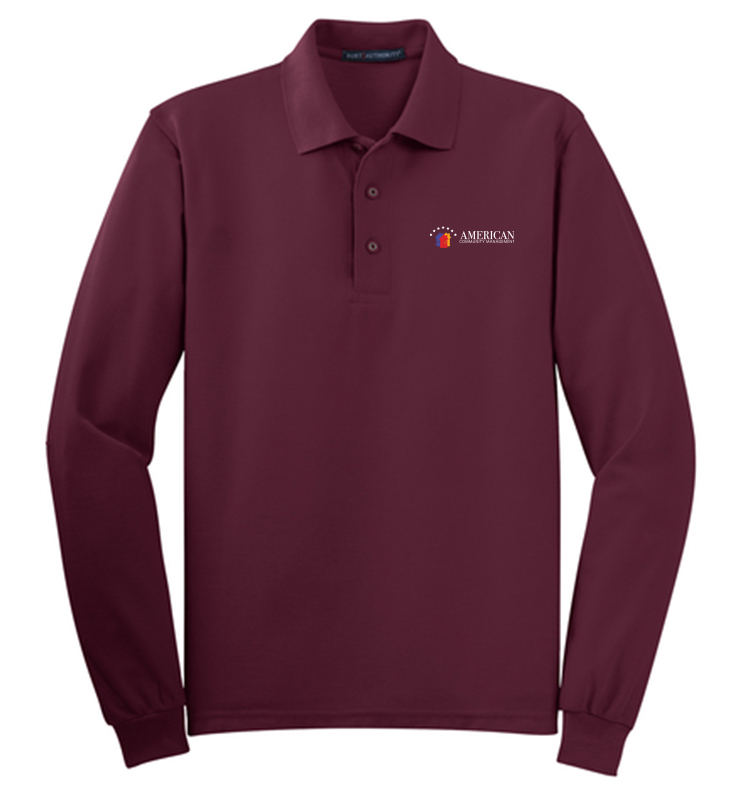 ACM Port Authority Silk Touch Long Sleeve Polo