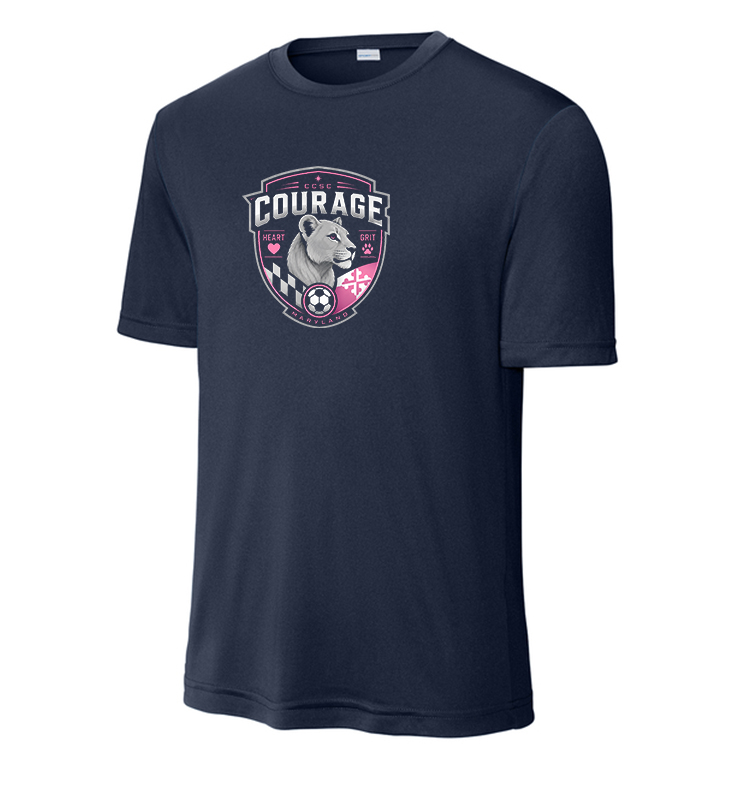 CCSC COURAGE NAVY PERFORMANCE TEE