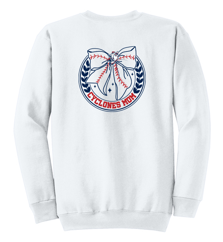 CYCLONES MOM WHITE CREWNECK