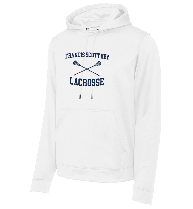 FSK LACROSSE STICKS WHITE PERFORMANCE HOODIE