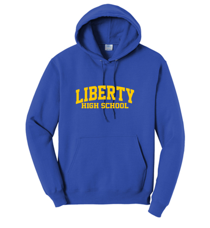 LIBERTY ATHLETIC BOOSTERS CORE FLEECE HOODIE WHITE OR GOLD