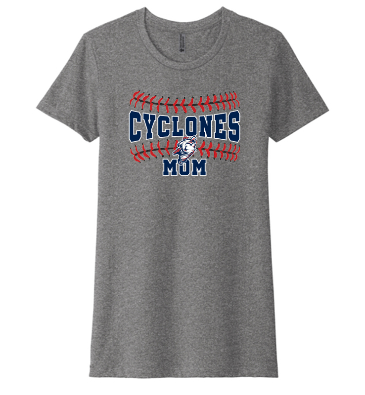 CYCLONES MOM DARK HEATHER CVC LADIES TEE