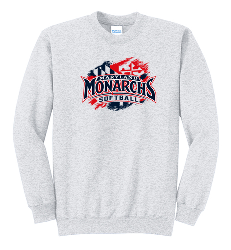 MONARCHS SOFTBALL ASH CREWNECK