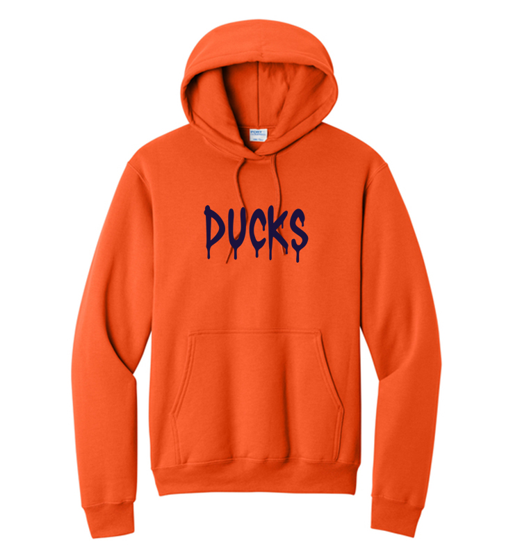 DIAMOND DUCKS CORE FLEECE ORANGE  HOODIE
