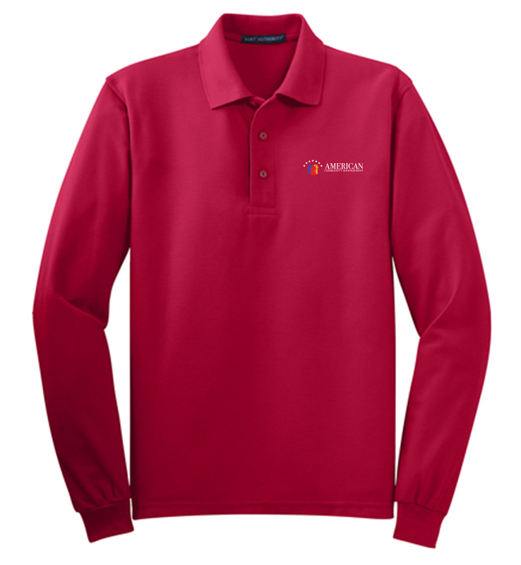 ACM Port Authority Silk Touch Long Sleeve Polo
