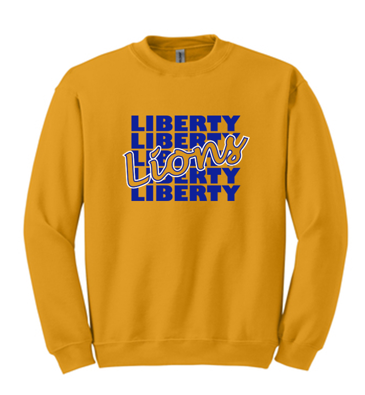 LIBERTY ATHLETIC BOOSTERS GOLD CREWNECK