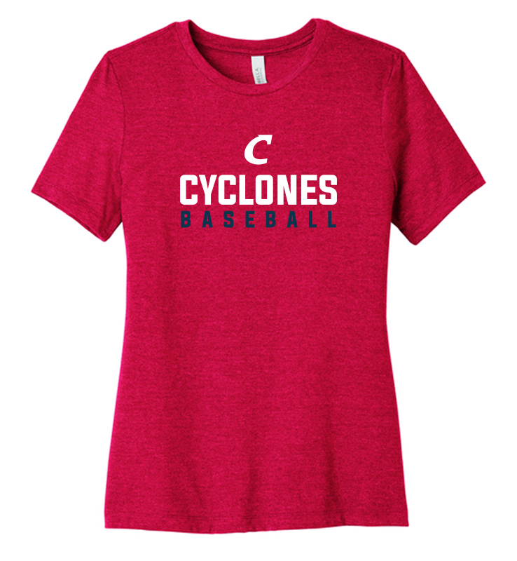 CYCLONES BASEBALL LADIES RED CVC TEE
